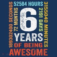 6th Birthday 6 Years Old Vintage Retro 72 Months T-Shirt thumb 7