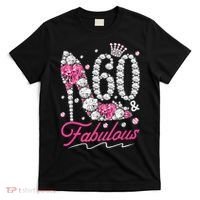 60th Birthday 60 & Fabulous Pink 60 Years Old Diamond Shoes T-Shirt thumb 0