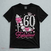 60th Birthday 60 & Fabulous Pink 60 Years Old Diamond Shoes T-Shirt thumb 5
