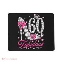 60th Birthday 60 & Fabulous Pink 60 Years Old Diamond Shoes Mousepad thumb 0