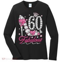 60th Birthday 60 & Fabulous Pink 60 Years Old Diamond Shoes Women's Long Sleeve Shirt thumb 0