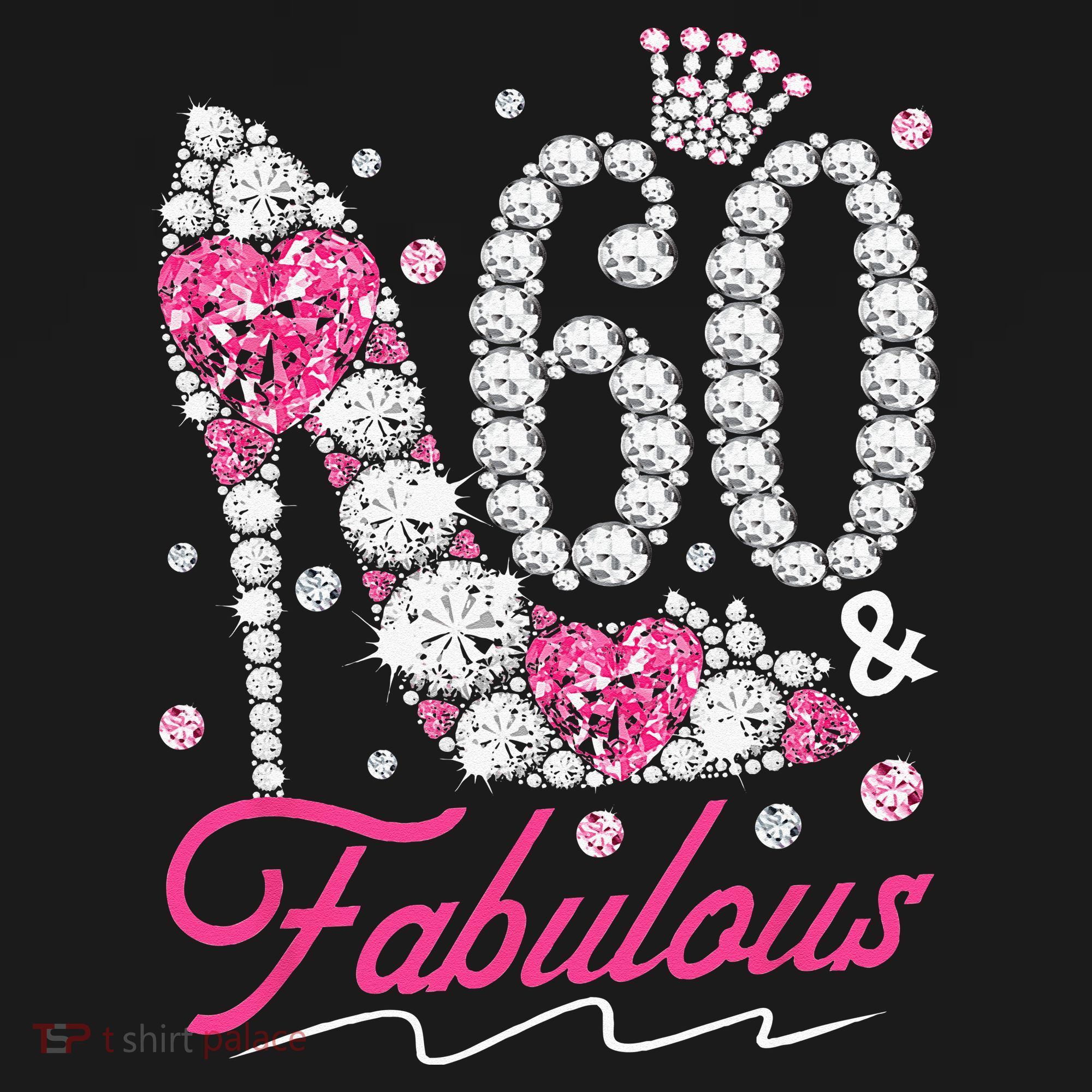 60th Birthday 60 & Fabulous Pink 60 Years Old Diamond Shoes Women's Long Sleeve Shirt
