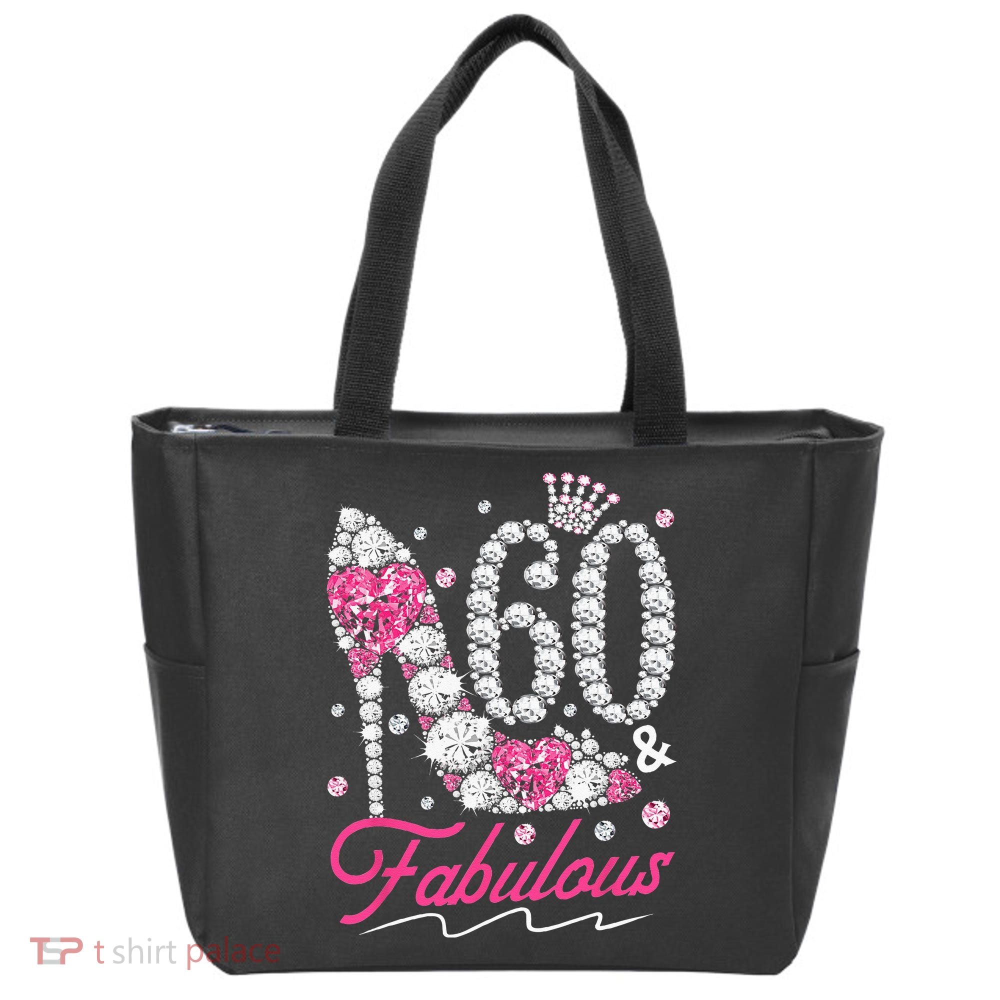 60th Birthday 60 & Fabulous Pink 60 Years Old Diamond Shoes Tote Bag