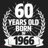 60th Birthday 60 Years Old Born In 1966 Wreath Banner  Beanie thumb 2
