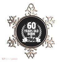 60th Birthday 60 Years Old Born In 1966 Wreath Banner  Ornament thumb 0