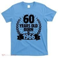 60th Birthday 60 Years Old Born In 1966 Wreath Banner  T-Shirt thumb 0