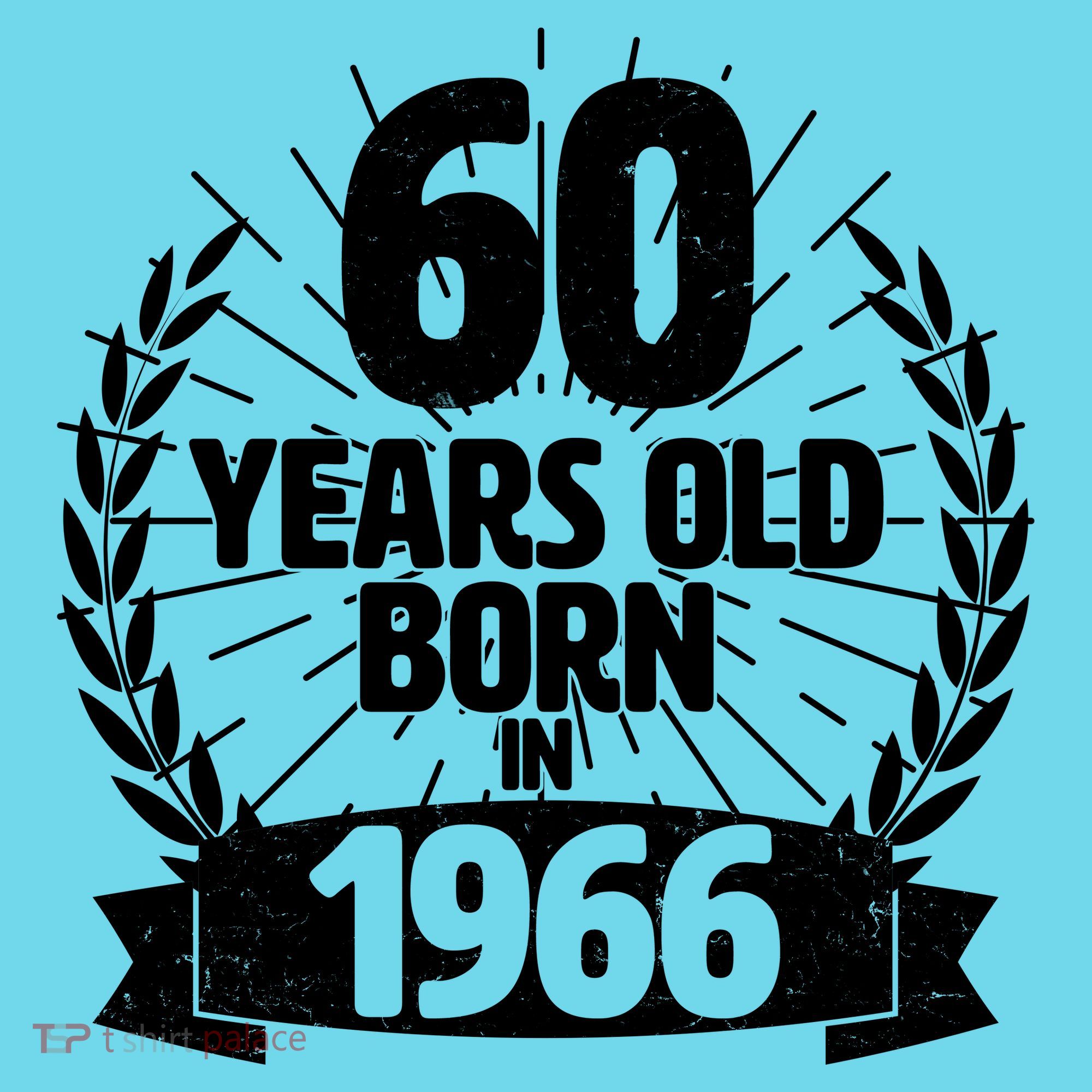 60th Birthday 60 Years Old Born In 1966 Wreath Banner  Button