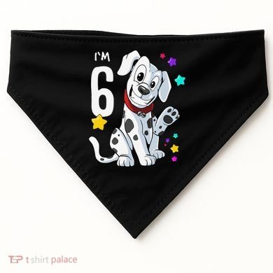 6th Birthday 6 Year Old Dalmatian USA-Made Doggie Bandana