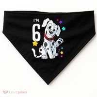 6th Birthday 6 Year Old Dalmatian USA-Made Doggie Bandana thumb 0