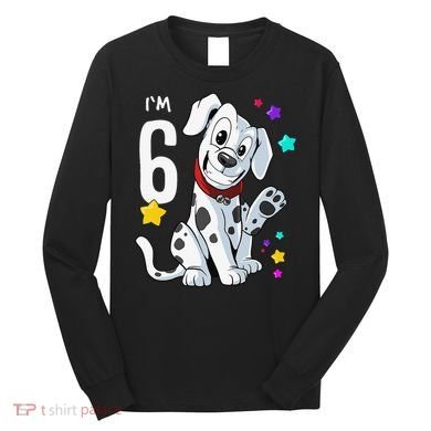 6th Birthday 6 Year Old Dalmatian Long Sleeve Shirt