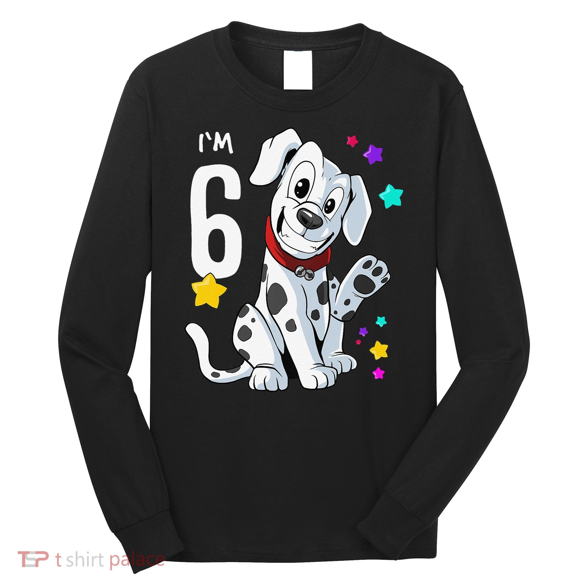 6th Birthday 6 Year Old Dalmatian Long Sleeve Shirt