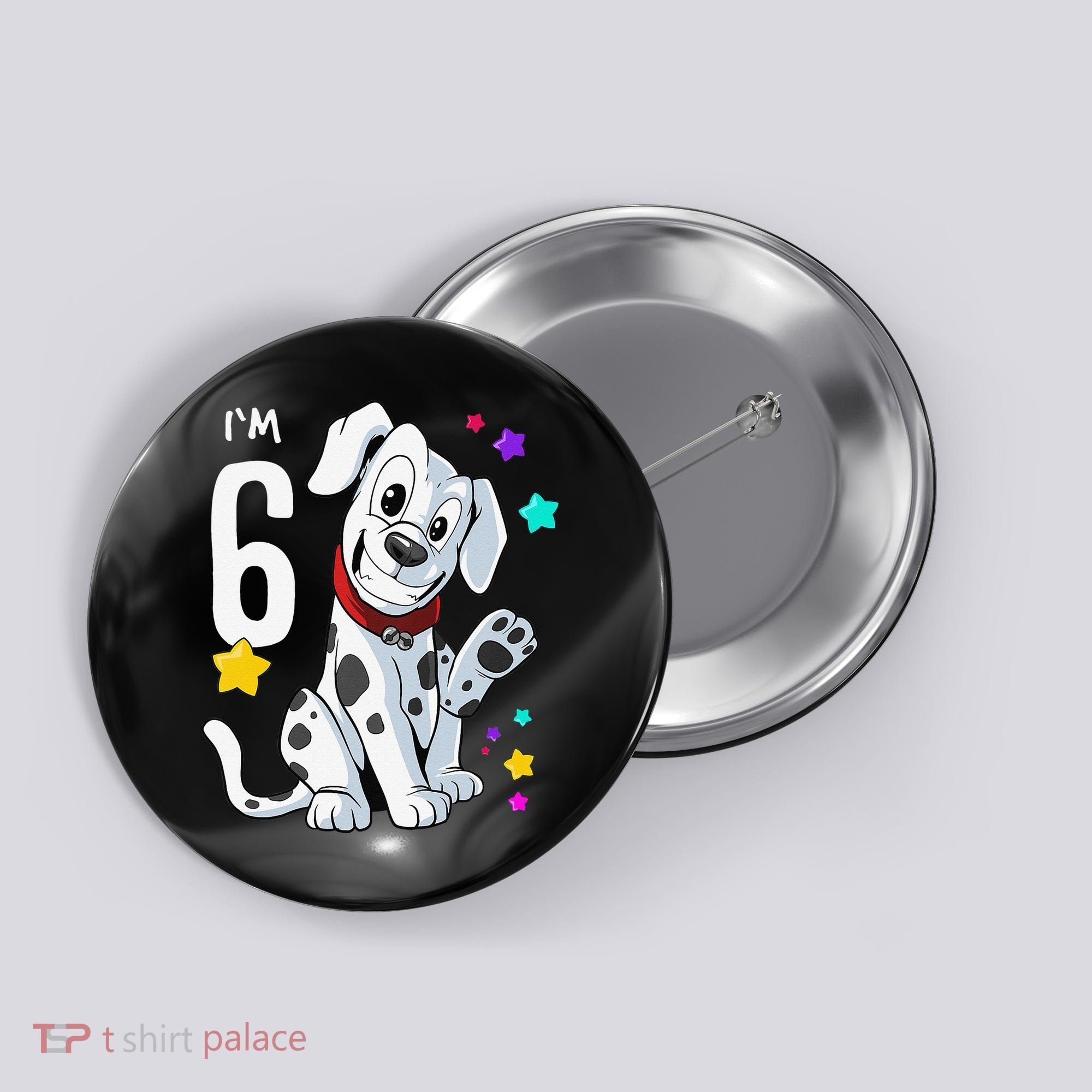 6th Birthday 6 Year Old Dalmatian Button