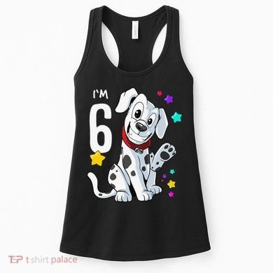6th Birthday 6 Year Old Dalmatian Women's Tank Top