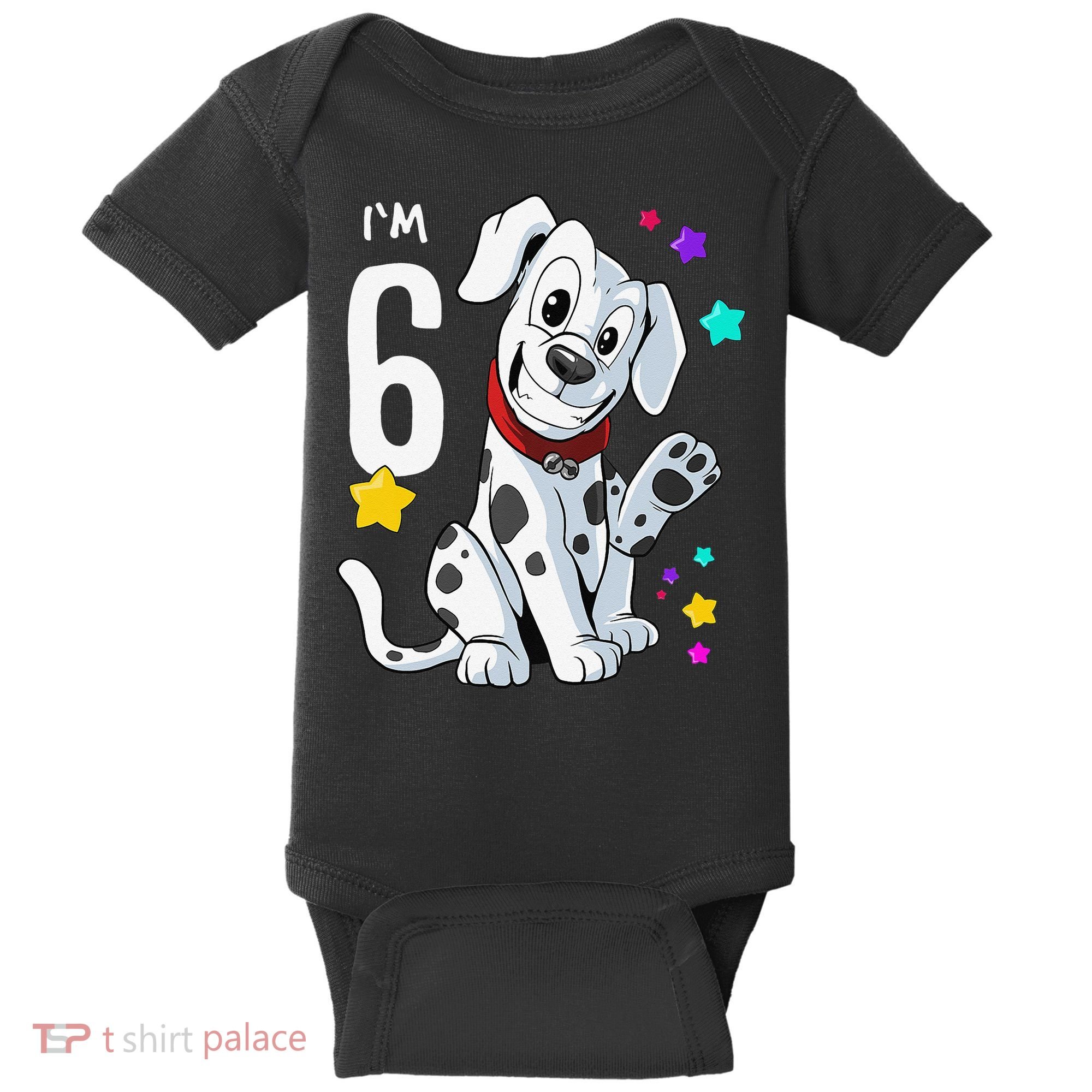 6th Birthday 6 Year Old Dalmatian Baby Bodysuit