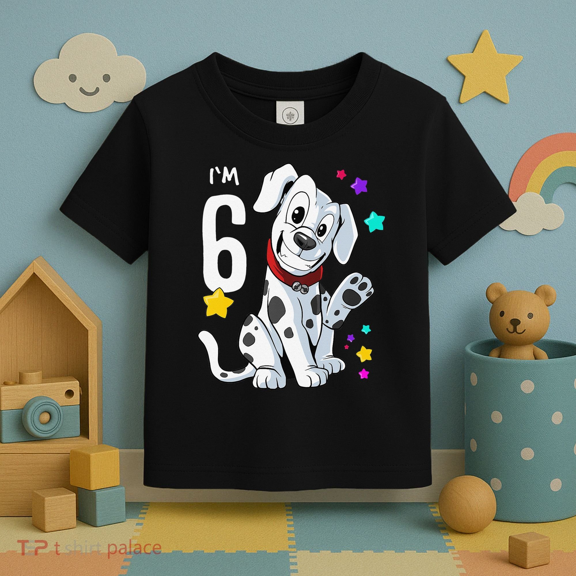 6th Birthday 6 Year Old Dalmatian Toddler T-Shirt