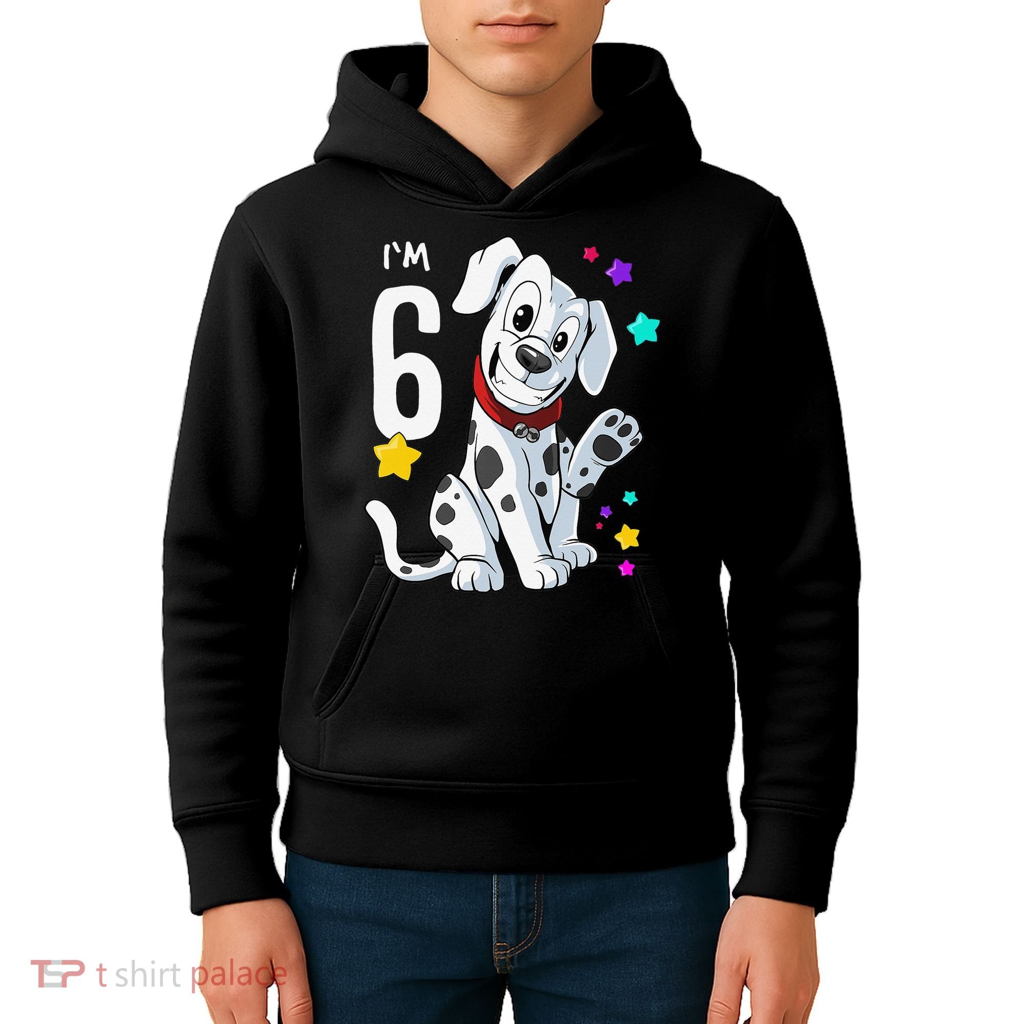 6th Birthday 6 Year Old Dalmatian Kids Hoodie