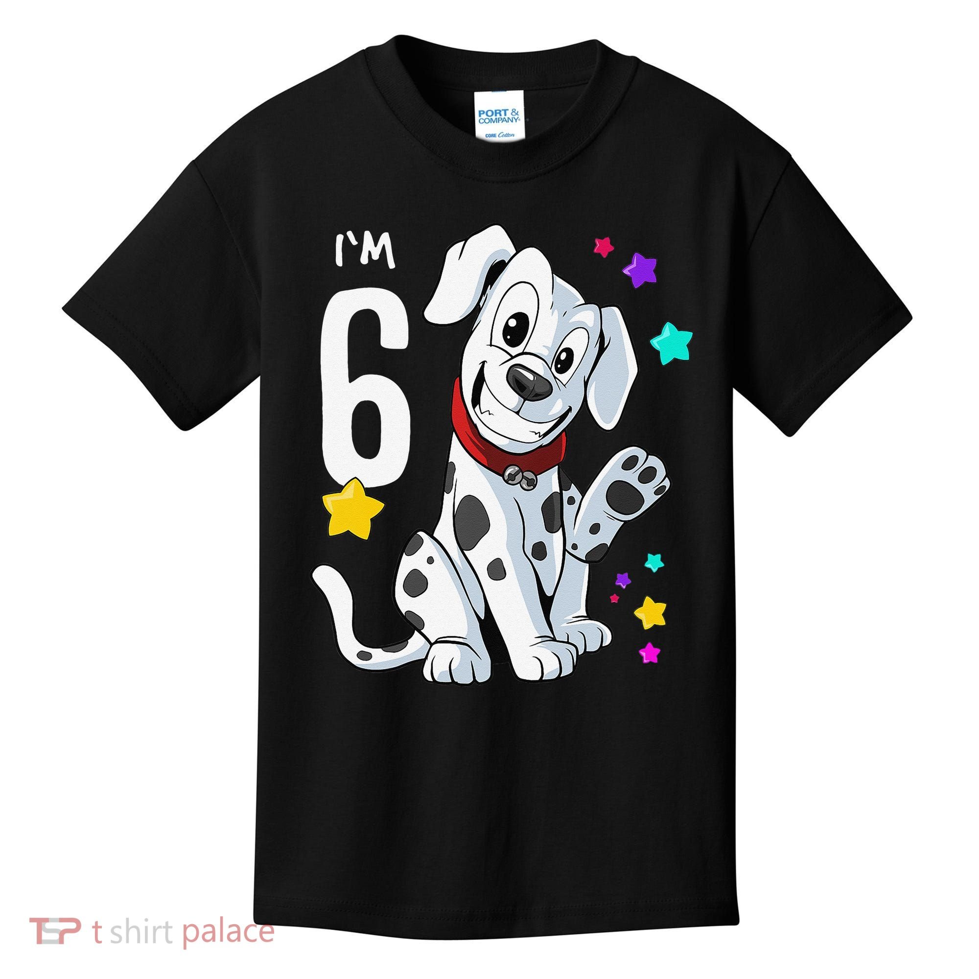 6th Birthday 6 Year Old Dalmatian Kids T-Shirt