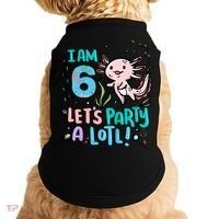 6th Birthday Axolotl - I Am 6 Let's Party A Lotl Doggie Tank thumb 0