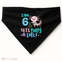 6th Birthday Axolotl - I Am 6 Let's Party A Lotl USA-Made Doggie Bandana thumb 0