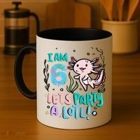 6th Birthday Axolotl - I Am 6 Let's Party A Lotl Coffee Mug thumb 4
