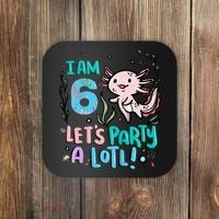 6th Birthday Axolotl - I Am 6 Let's Party A Lotl Coaster thumb 0