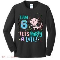 6th Birthday Axolotl - I Am 6 Let's Party A Lotl Kids Long Sleeve Shirt thumb 0