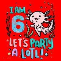 6th Birthday Axolotl - I Am 6 Let's Party A Lotl Santa Hat thumb 1
