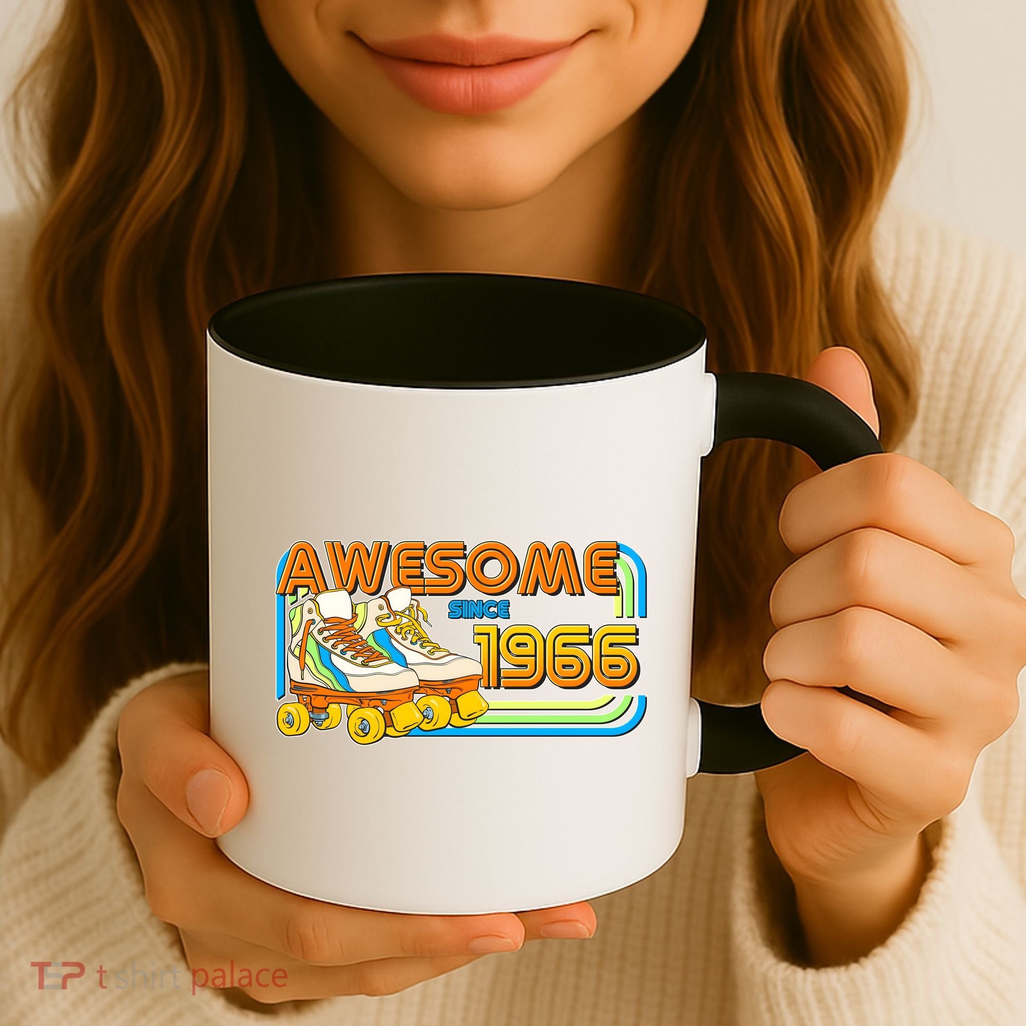 60th Birthday Awesome Since 1966 Retro Roller Skates  Coffee Mug
