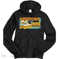 60th Birthday Awesome Since 1966 Retro Roller Skates  Tie Dye Hoodie thumb 0