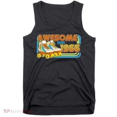 60th Birthday Awesome Since 1966 Retro Roller Skates  Tank Top
