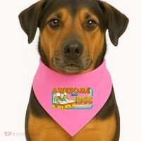 60th Birthday Awesome Since 1966 Retro Roller Skates  USA-Made Doggie Bandana thumb 1