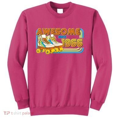 60th Birthday Awesome Since 1966 Retro Roller Skates  Sweatshirt