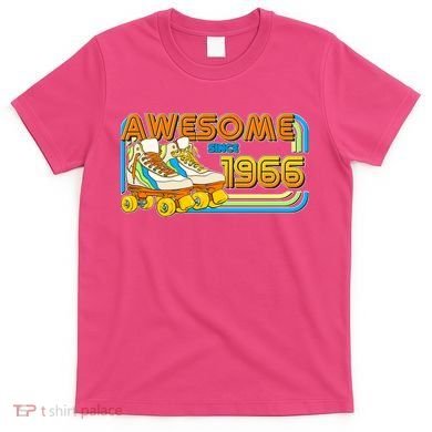 60th Birthday Awesome Since 1966 Retro Roller Skates  T-Shirt