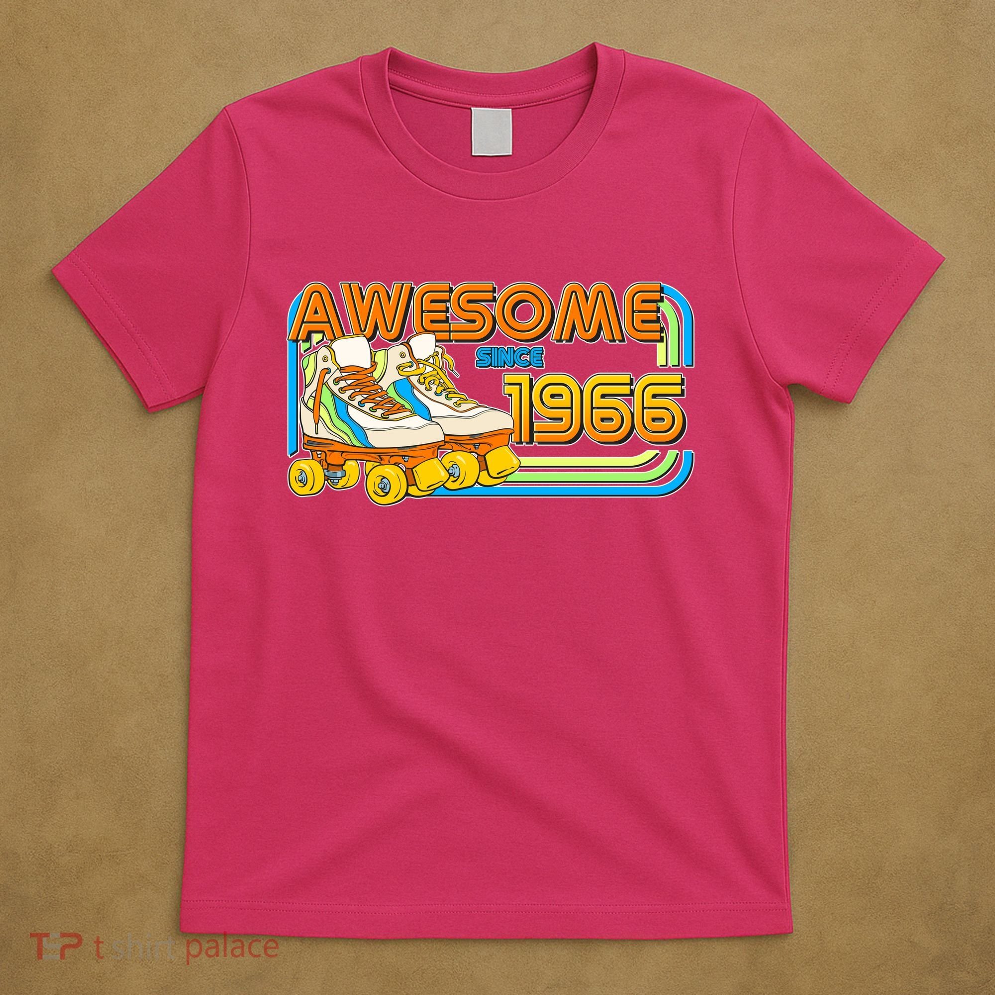 60th Birthday Awesome Since 1966 Retro Roller Skates  T-Shirt