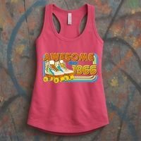 60th Birthday Awesome Since 1966 Retro Roller Skates  Women's Tank Top thumb 3