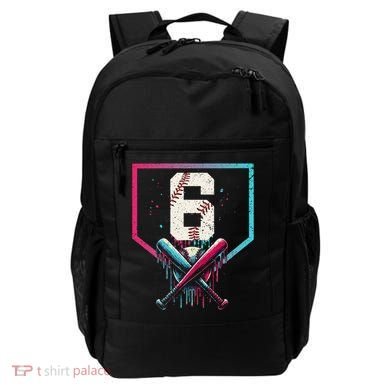 6th Birthday Baseball Home Plate Drip Ice Cream Sprinkle Gift Backpack