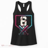 6th Birthday Baseball Home Plate Drip Ice Cream Sprinkle Gift Women's Tank Top thumb 0