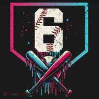 6th Birthday Baseball Home Plate Drip Ice Cream Sprinkle Gift Women's Tank Top thumb 5