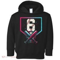 6th Birthday Baseball Home Plate Drip Ice Cream Sprinkle Gift Toddler Hoodie thumb 0