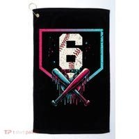 6th Birthday Baseball Home Plate Drip Ice Cream Sprinkle Gift Golf Towel thumb 0