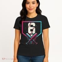 6th Birthday Baseball Home Plate Drip Ice Cream Sprinkle Gift Women's T-Shirt thumb 4