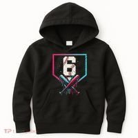 6th Birthday Baseball Home Plate Drip Ice Cream Sprinkle Gift Kids Hoodie thumb 0