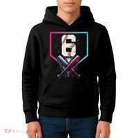 6th Birthday Baseball Home Plate Drip Ice Cream Sprinkle Gift Kids Hoodie thumb 4