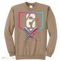 6th Birthday Baseball Home Plate Drip Ice Cream Sprinkle Gift Sweatshirt thumb 0