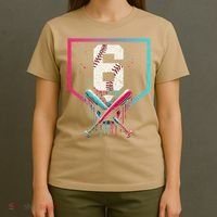 6th Birthday Baseball Home Plate Drip Ice Cream Sprinkle Gift T-Shirt thumb 4