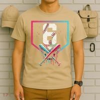 6th Birthday Baseball Home Plate Drip Ice Cream Sprinkle Gift T-Shirt thumb 6