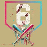 6th Birthday Baseball Home Plate Drip Ice Cream Sprinkle Gift Polo thumb 2