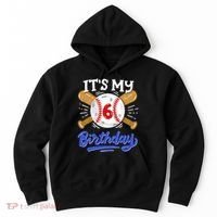 6th Baseball Birthday Party Sport Fan 6 Years Old Hoodie thumb 0