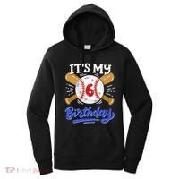 6th Baseball Birthday Party Sport Fan 6 Years Old Women's Hoodie thumb 0