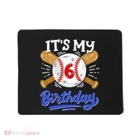 6th Baseball Birthday Party Sport Fan 6 Years Old Mousepad thumb 0